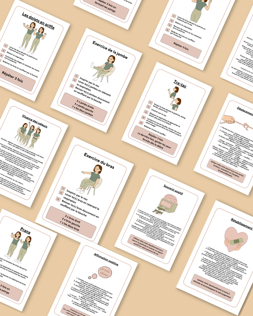 Jeu de cartes de sophrologie | Relaxations dynamiques & visualisations | PDF + PNG