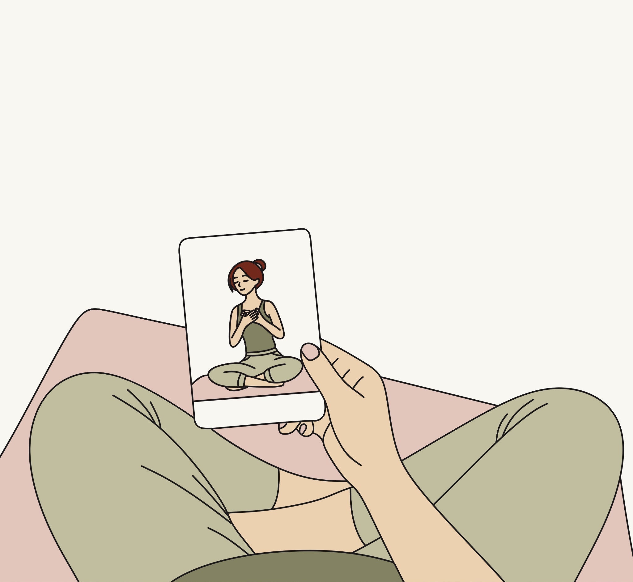 Illustration originale représentant une carte du jeu de sophrologie Un jour pour soi.