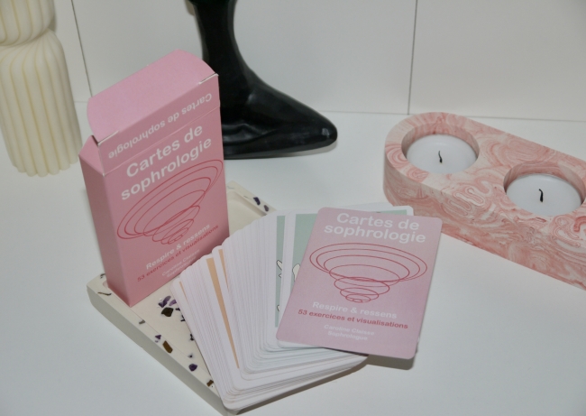 Coffret Respire &amp; Ressens 54 cartes de sophrologie illustrées