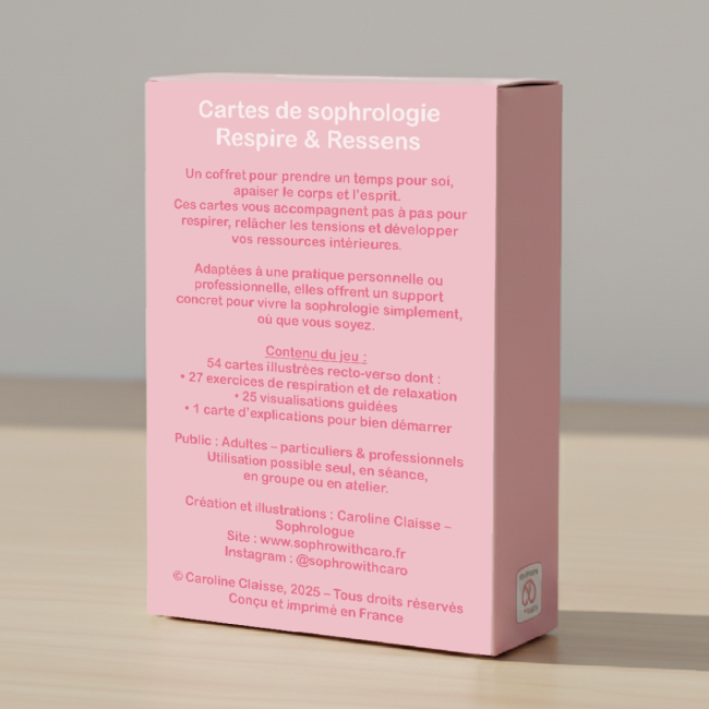 Coffret Respire &amp; Ressens 54 cartes de sophrologie illustrées