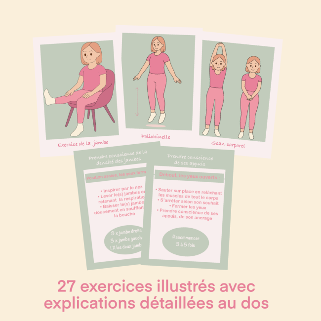 Coffret Respire &amp; Ressens 54 cartes de sophrologie illustrées