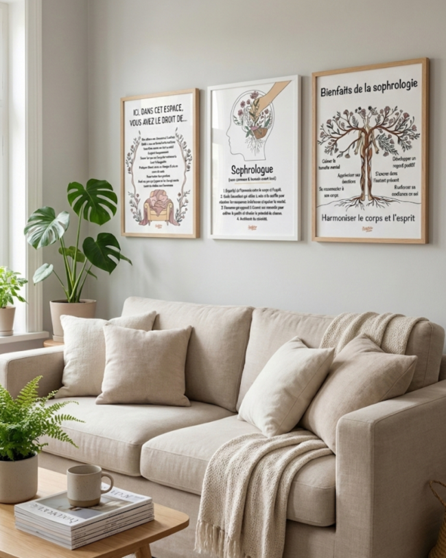 Pack deco cabinet de sophrologie - 3 affiches imprimables (PDF) 